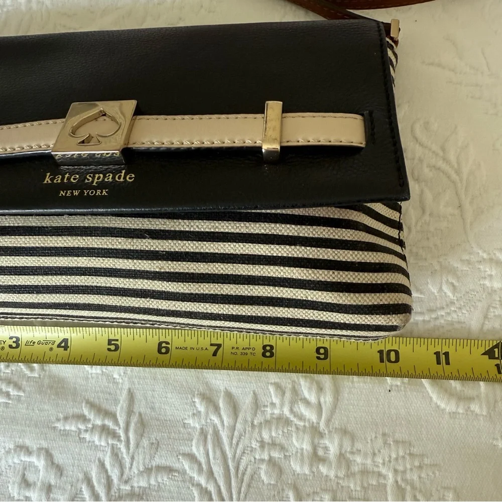 Kate Spade Striped Crossbody Bag Black and Cream